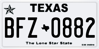 TX license plate BFZ0882