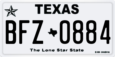 TX license plate BFZ0884