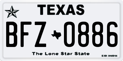 TX license plate BFZ0886