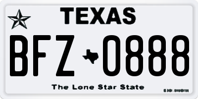 TX license plate BFZ0888