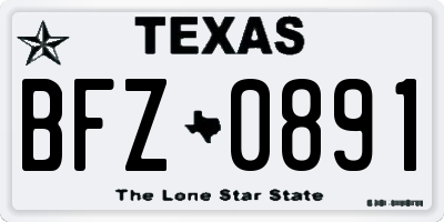 TX license plate BFZ0891