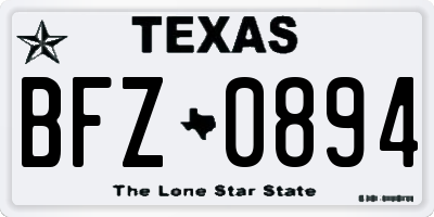 TX license plate BFZ0894