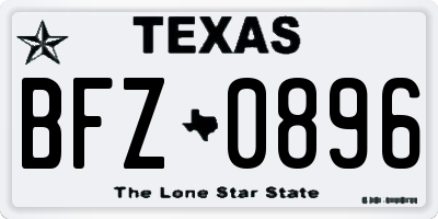 TX license plate BFZ0896