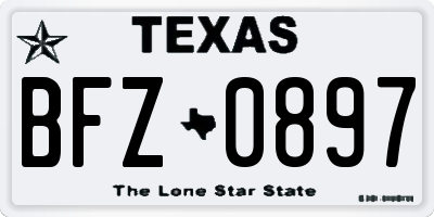 TX license plate BFZ0897