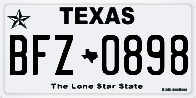 TX license plate BFZ0898
