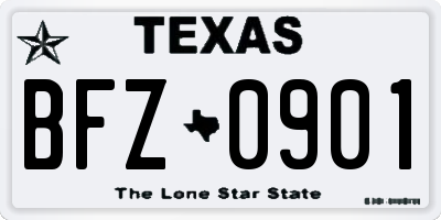 TX license plate BFZ0901
