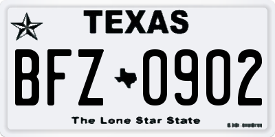 TX license plate BFZ0902