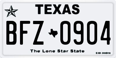 TX license plate BFZ0904
