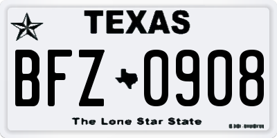 TX license plate BFZ0908