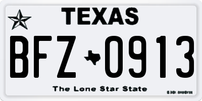 TX license plate BFZ0913