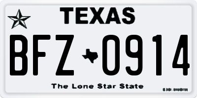 TX license plate BFZ0914