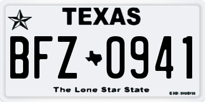 TX license plate BFZ0941