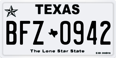 TX license plate BFZ0942