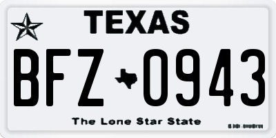 TX license plate BFZ0943