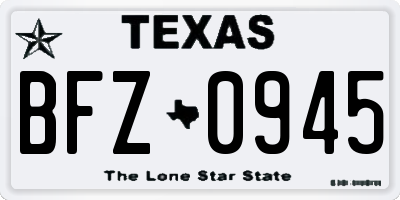 TX license plate BFZ0945