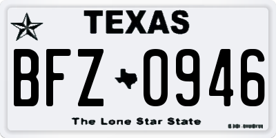 TX license plate BFZ0946