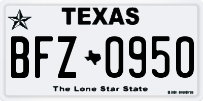 TX license plate BFZ0950