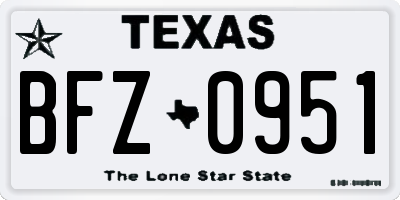 TX license plate BFZ0951