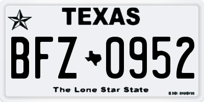 TX license plate BFZ0952