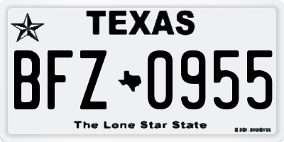 TX license plate BFZ0955