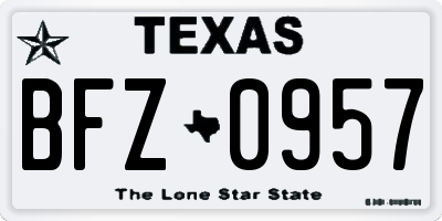 TX license plate BFZ0957