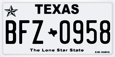 TX license plate BFZ0958