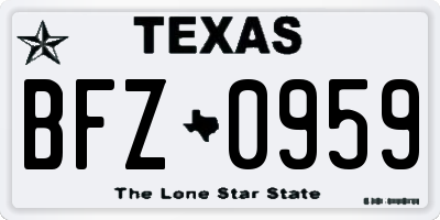 TX license plate BFZ0959