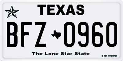 TX license plate BFZ0960