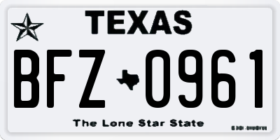 TX license plate BFZ0961