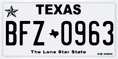 TX license plate BFZ0963