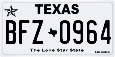 TX license plate BFZ0964