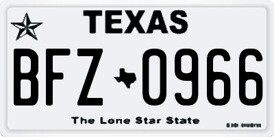 TX license plate BFZ0966