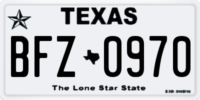 TX license plate BFZ0970