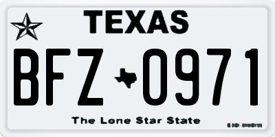 TX license plate BFZ0971
