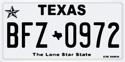TX license plate BFZ0972