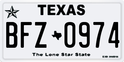 TX license plate BFZ0974