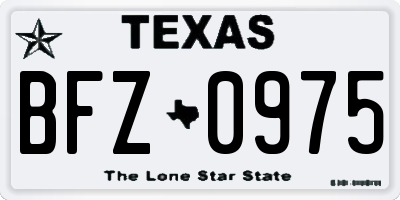 TX license plate BFZ0975