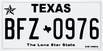 TX license plate BFZ0976