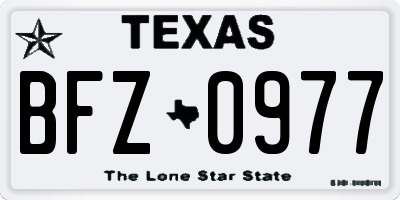 TX license plate BFZ0977