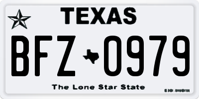 TX license plate BFZ0979