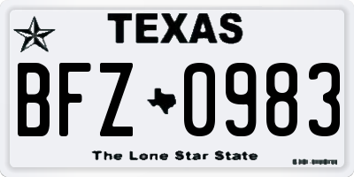 TX license plate BFZ0983