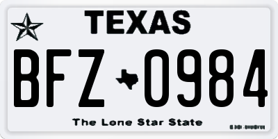 TX license plate BFZ0984