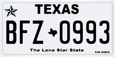 TX license plate BFZ0993