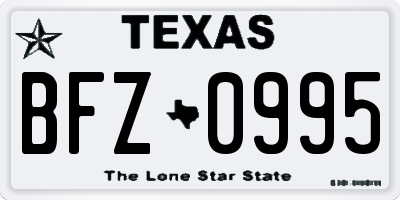 TX license plate BFZ0995