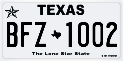 TX license plate BFZ1002