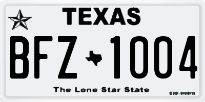 TX license plate BFZ1004