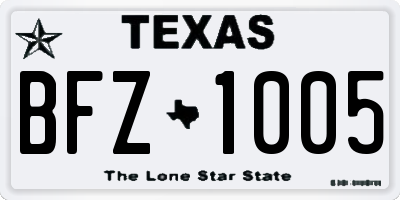 TX license plate BFZ1005