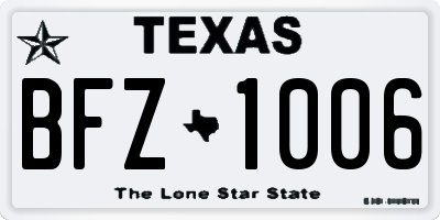 TX license plate BFZ1006