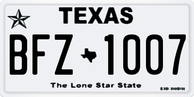 TX license plate BFZ1007