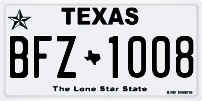 TX license plate BFZ1008